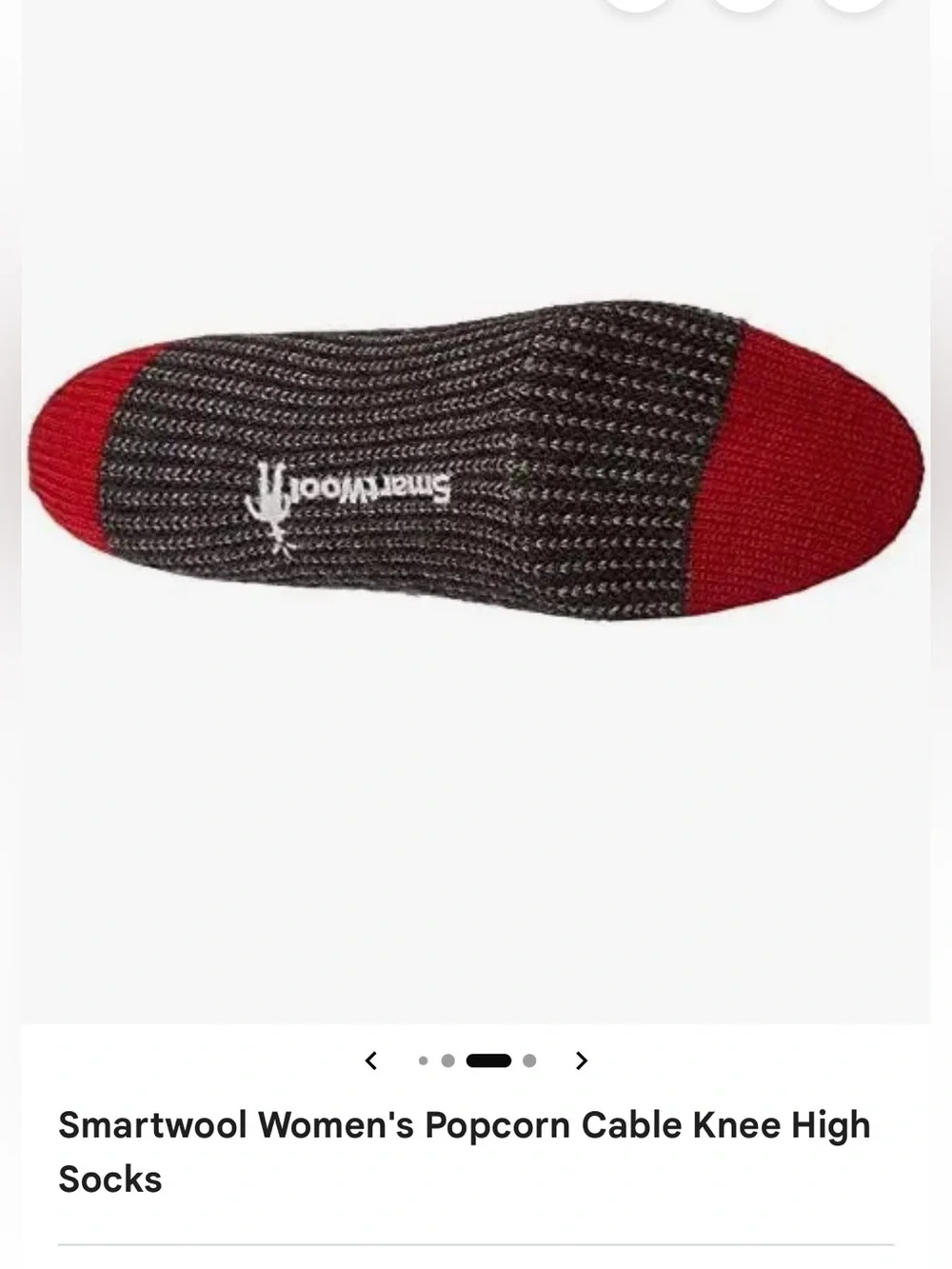 NWT Smartwool Popcorn Cable Knee High Socks Small Gray Red Merino Wool Cozy